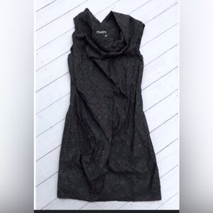 All Saints Black Eyelet Mini Dress